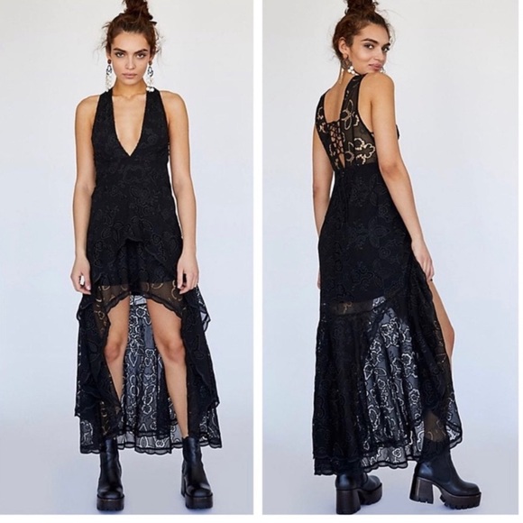 Free People Dresses & Skirts - NWT $250 Free People Catalina Black Dress 0 ~ XS Sleeveless Cocktail V Lace Up